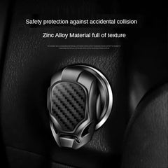 （Black）Car One Button Start Button Switch Decorative Protection Cover Iron Man Interior Starting Ring
