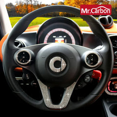 1 Pcs Car Steering Wheel Personalized Decal Shiny Sticker For Mercedes 2015-2018 New Smart 453 Fortwo Forfour Car Accessories
