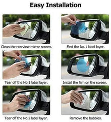 1-4pcs Car Rainproof Film Anti Fog Car Sticker Car Mirror Window Clear Film Rain Proof Waterproof Film Auto Sticker Accessories