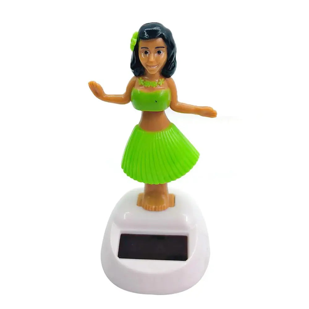 Solar Powered Hawaii Girl Dancing Toys Shaking Bobble Head Hawaii Swinging Animated Girl Doll Car Dashboard Decoration