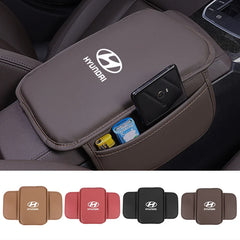 Leather Car Armrest Box Mats Auto Center Console Cover For Hyundai Tucson IX35 I30 I20 Kona Coupe Veloster I40 Getz Accessories