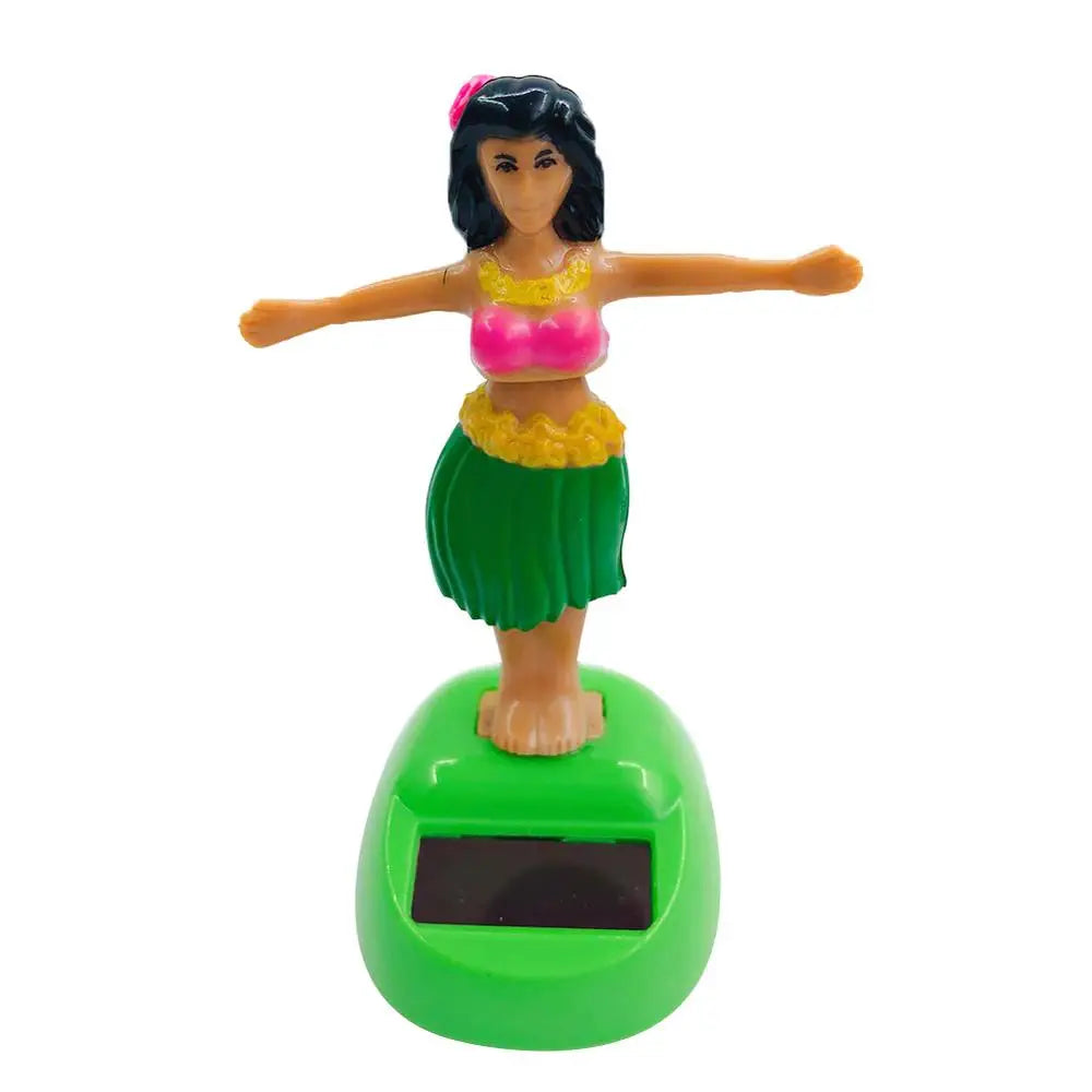 Solar Powered Hawaii Girl Dancing Toys Shaking Bobble Head Hawaii Swinging Animated Girl Doll Car Dashboard Decoration