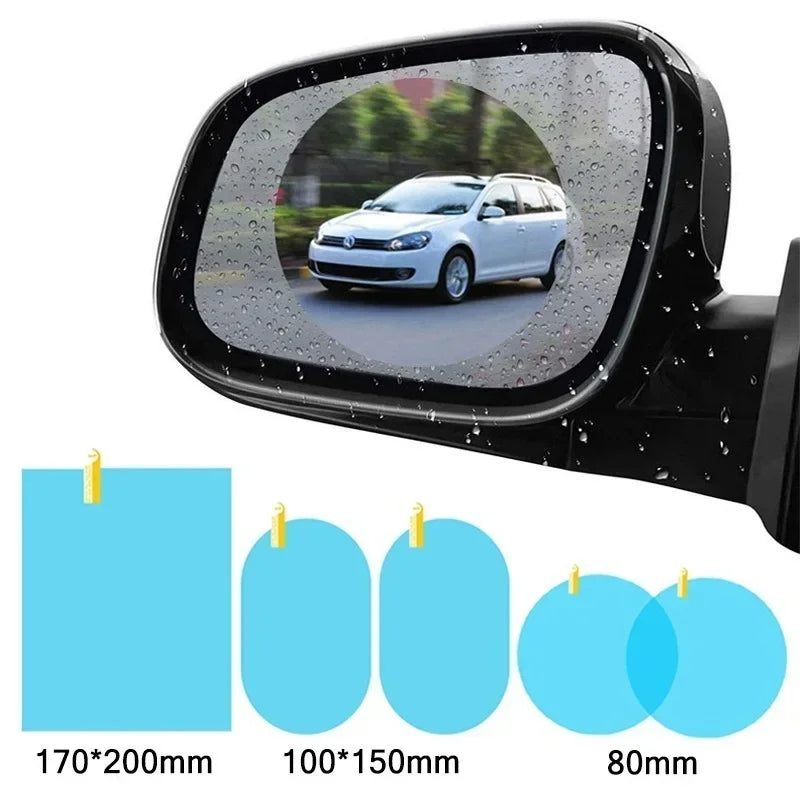 1-4pcs Car Rainproof Film Anti Fog Car Sticker Car Mirror Window Clear Film Rain Proof Waterproof Film Auto Sticker Accessories