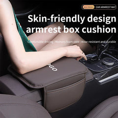 Leather Car Armrest Box Mats Auto Center Console Cover For Hyundai Tucson IX35 I30 I20 Kona Coupe Veloster I40 Getz Accessories