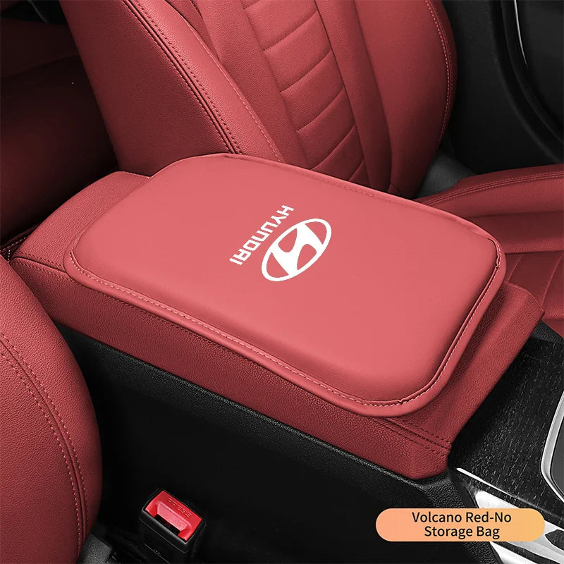 Leather Car Armrest Box Mats Auto Center Console Cover For Hyundai Tucson IX35 I30 I20 Kona Coupe Veloster I40 Getz Accessories