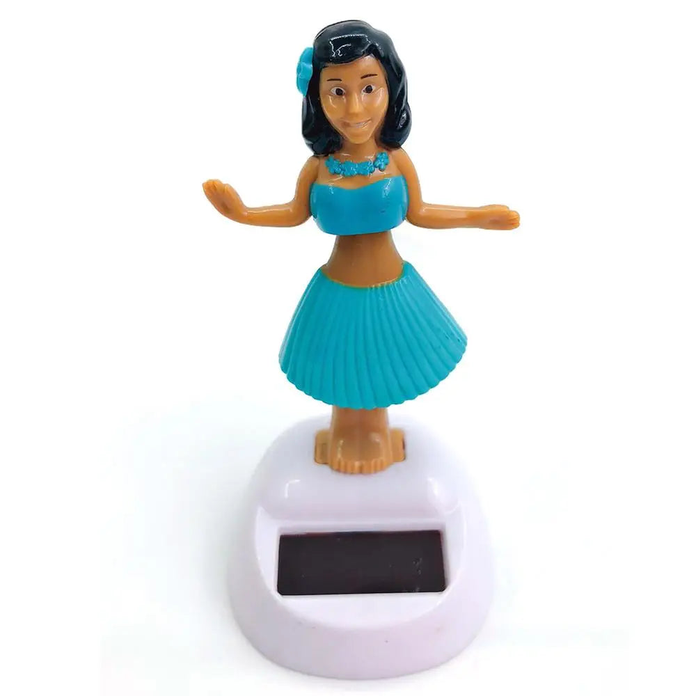 Solar Powered Hawaii Girl Dancing Toys Shaking Bobble Head Hawaii Swinging Animated Girl Doll Car Dashboard Decoration