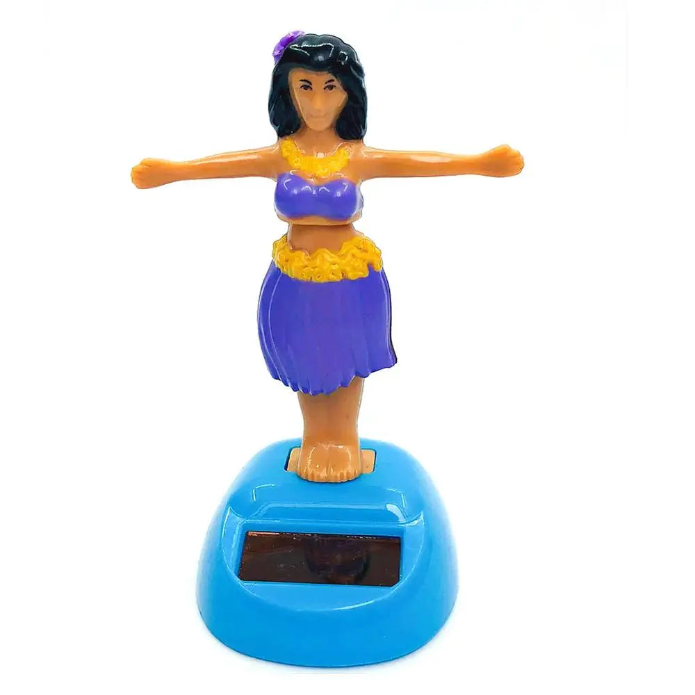 Solar Powered Hawaii Girl Dancing Toys Shaking Bobble Head Hawaii Swinging Animated Girl Doll Car Dashboard Decoration