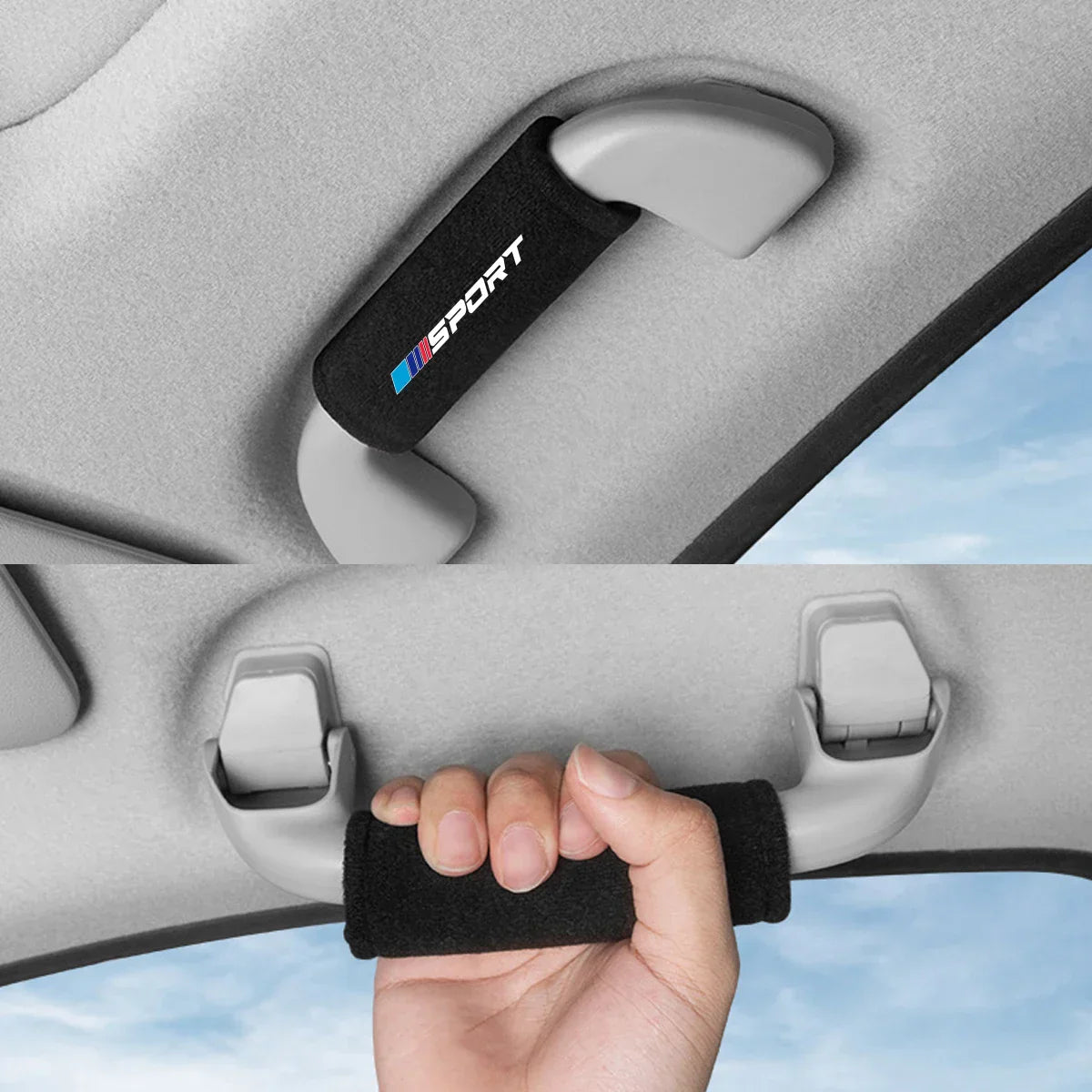 غطاء حزام مقعد السيارة 2 قطع، واقي مقبض باب سقف السيارة لسيارات BMW X1 X3 X5 E70 F15 F48 G30 G20 F30 F10 E90 E60 Z4