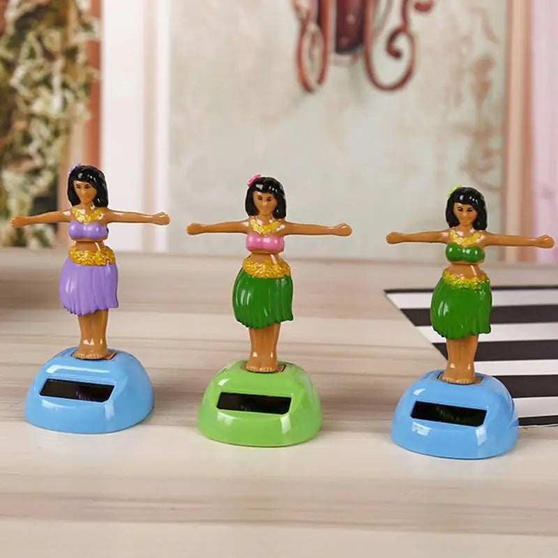 Solar Powered Hawaii Girl Dancing Toys Shaking Bobble Head Hawaii Swinging Animated Girl Doll Car Dashboard Decoration
