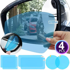 1-4pcs Car Rainproof Film Anti Fog Car Sticker Car Mirror Window Clear Film Rain Proof Waterproof Film Auto Sticker Accessories