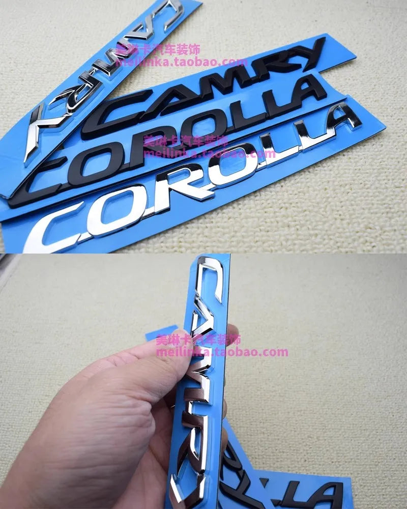 3D black Silver Car Trunk Tail Sticker Emblem Badge Decals Decoration For Toyota Corolla Camry Yaris Chr Auris RAV4 hilux logo