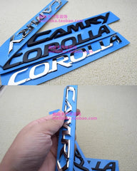 3D black Silver Car Trunk Tail Sticker Emblem Badge Decals Decoration For Toyota Corolla Camry Yaris Chr Auris RAV4 hilux logo